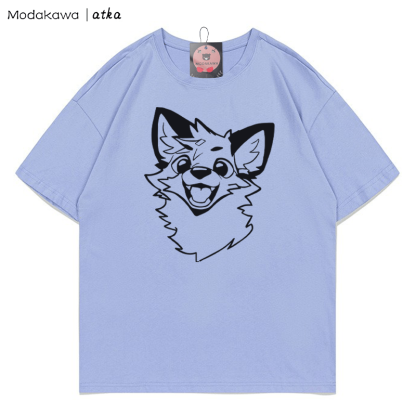 MODAKAWA X atka Fox Print T-shirt - Blue - 5XL - image 7