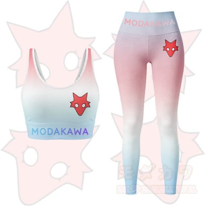 MODAKAWA X TiramisuRat Rat Graphic Gradient Sports Bra Top Leggings Matching Outfit - Pink Set - 5XL - image 11