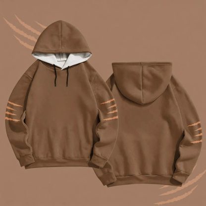 Claw Graphic Modakawa Pullover Hoodie - Brown - 6XL - image 3