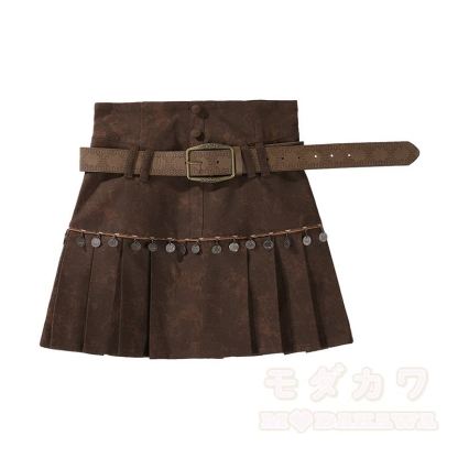Vintage Fringe Cape Long Sleeve Top Belt Skirt Matching Outfit - Skirt + Belt - One Size - image 8