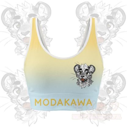 MODAKAWA X atka Tiger Graphic Gradient Sports Bra Top Leggings Matching Outfit - Yellow Top - 5XL - image 5