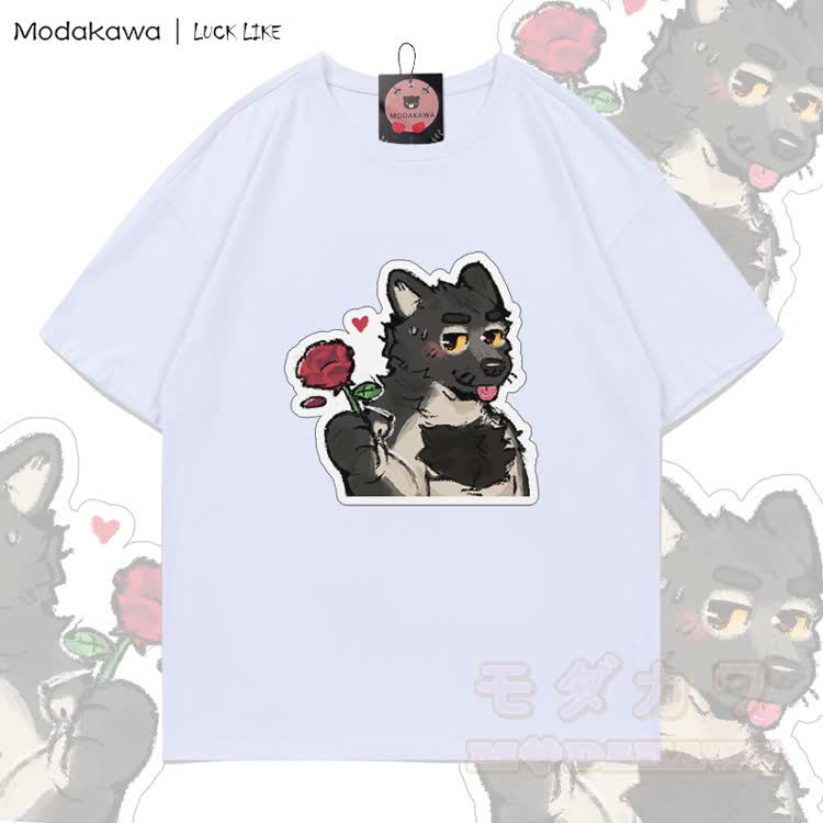 MODAKAWA X LUCK LIKE Rose Porto Graphic 100% Cotton T-shirt - White - 5XL - image 3