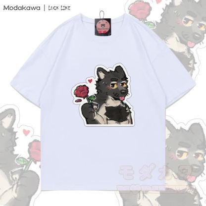 MODAKAWA X LUCK LIKE Rose Porto Graphic 100% Cotton T-shirt - White - 5XL - image 3