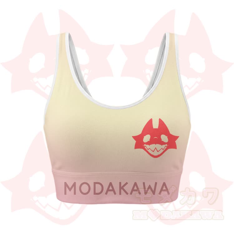 MODAKAWA X TiramisuRat Rat Graphic Gradient Sports Bra Top Leggings Matching Outfit - Yellow Top - 5XL - image 4