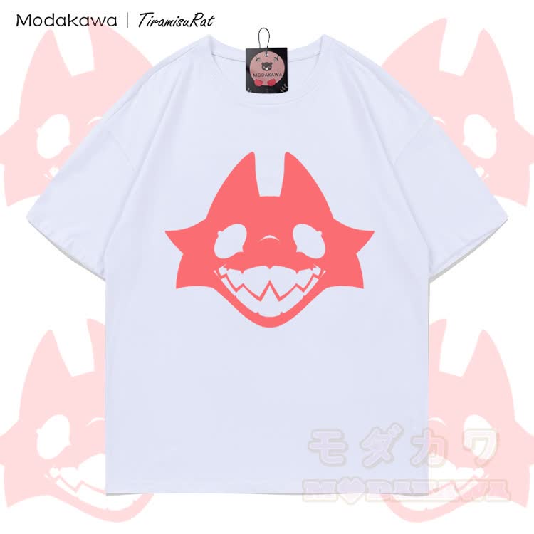 MODAKAWA X TiramisuRat Rat Face Graphic 100% Cotton T-shirt - White - 5XL - image 3