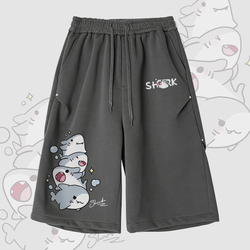Sharks Graphic Modakawa Wide Leg Cropped Pants - Dark Grey - 2XL - image 9