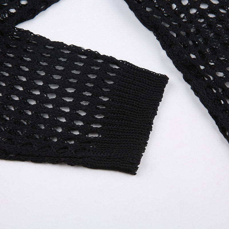 Loose Hollow Out See Through Mesh Crochet Crop Top - image 7