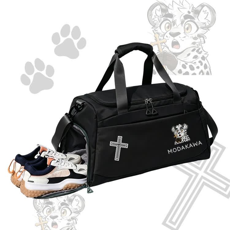 Leopard Cross Graphic Modakawa Large Capacity Sports Gym Duffel Bag - image 7