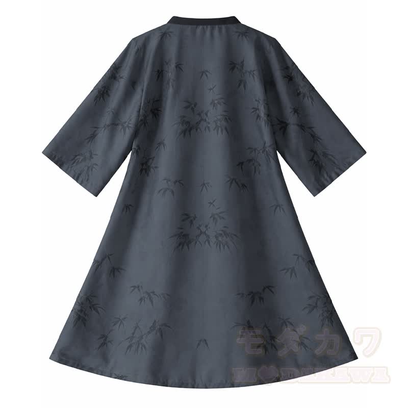 Vintage Ink Print Cami Top Sheer Robe Pleated Skirt Matching Outfit - Black Robe - XL - image 3