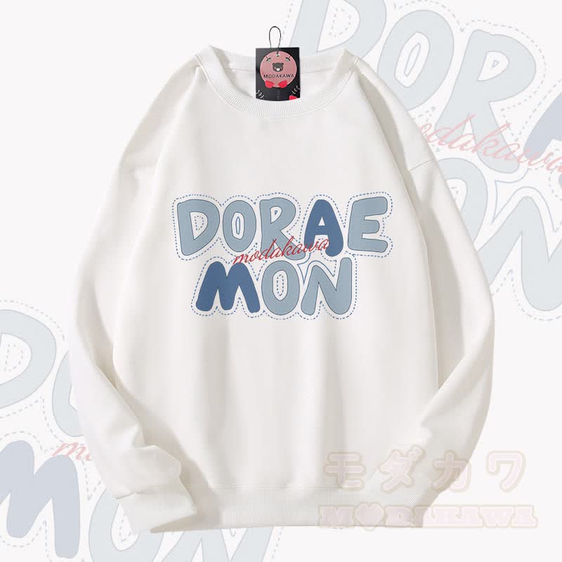 MODAKAWA Letter Graphic Unisex Sweatshirt - White - 5XL - image 4