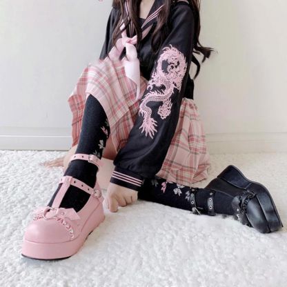 Vintage Platform Strap Buckle Lolita Mary Janes - image 4