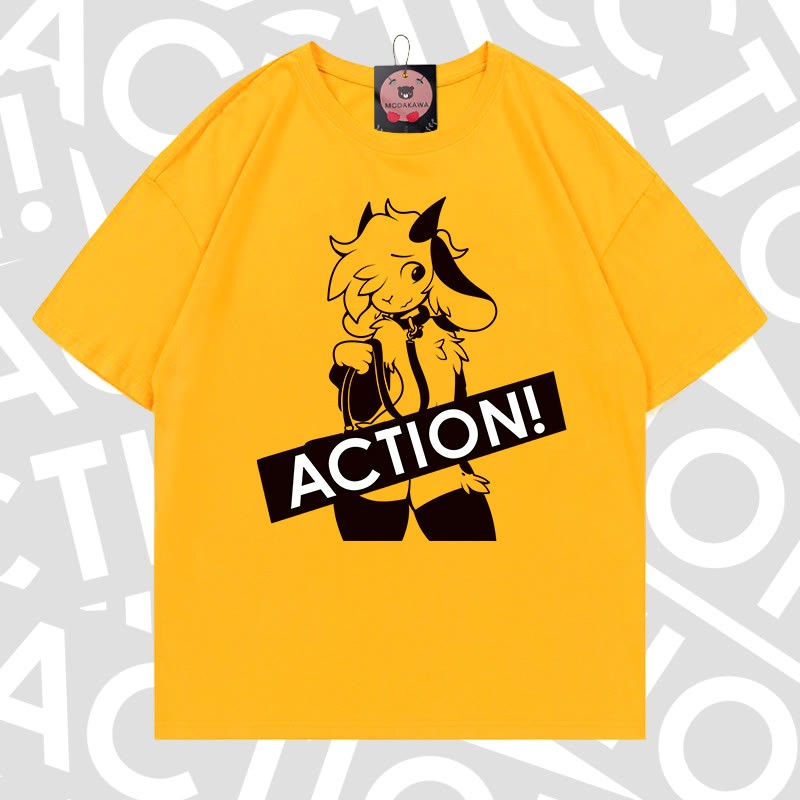 MODAKAWA X zarckets ACTION Goat Graphic 100% Cotton T-shirt - Bright yellow - 5XL - image 18