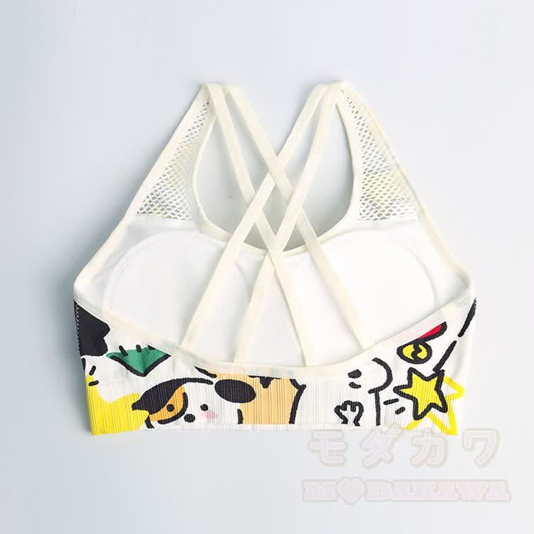 Cartoon Puppy Star Graphic Cross Back Sports Top Shorts Matching Outfit - image 6
