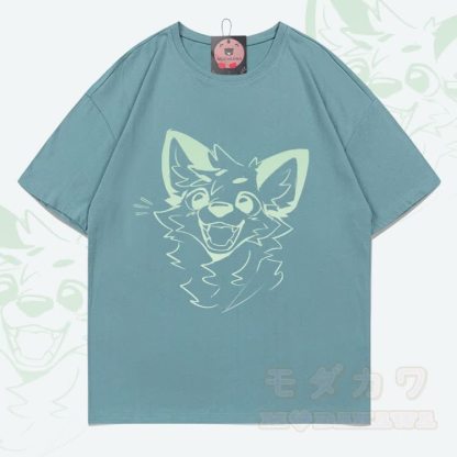 MODAKAWA X atka Fox Graphic 100% Cotton T-shirt - Green - 5XL - image 4