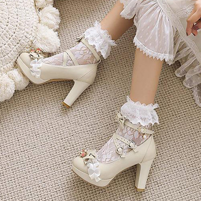 Sweet Lace Bow Lolita Mary Janes Shoes - image 7