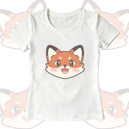 Fox Graphic U-Neck T-shirt Wide Leg Pants Modakawa Matching Outfit - White T-shirt - XL - image 3