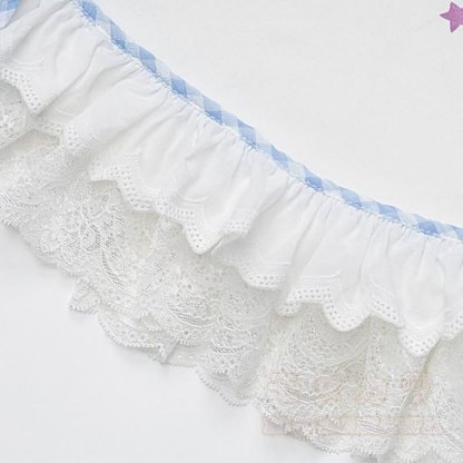 Star Print Off Shoulder Lace Top Polka Dot Wide Leg Pants Two Pieces Set - image 7