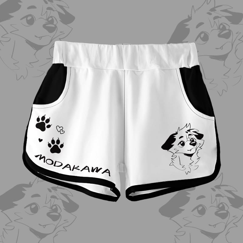 MODAKAWA X atka Gradient Anticipating Fox Graphic Shorts - White - 5XL - image 5