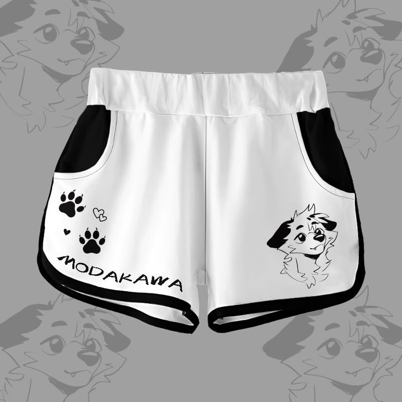 MODAKAWA X atka Gradient Anticipating Fox Graphic Shorts - White - 5XL - image 5