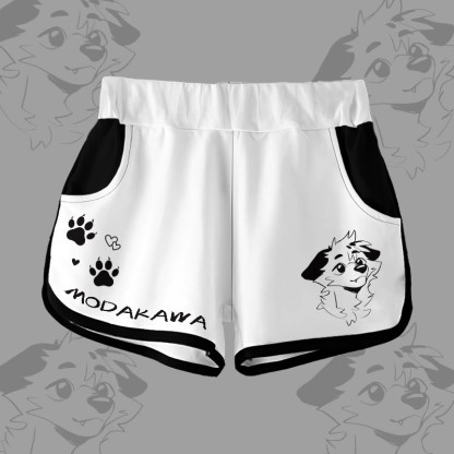MODAKAWA X atka Gradient Anticipating Fox Graphic Shorts - White - 5XL - image 5