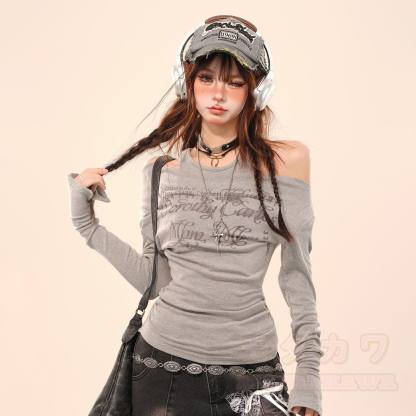 Cool Off-Shoulder Long Sleeves T-Shirt - image 5