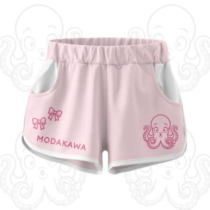 Octopus Graphic Crop Tank Sport Top Shorts Modakawa Matching Outfit - Pink Shorts - 5XL - image 11