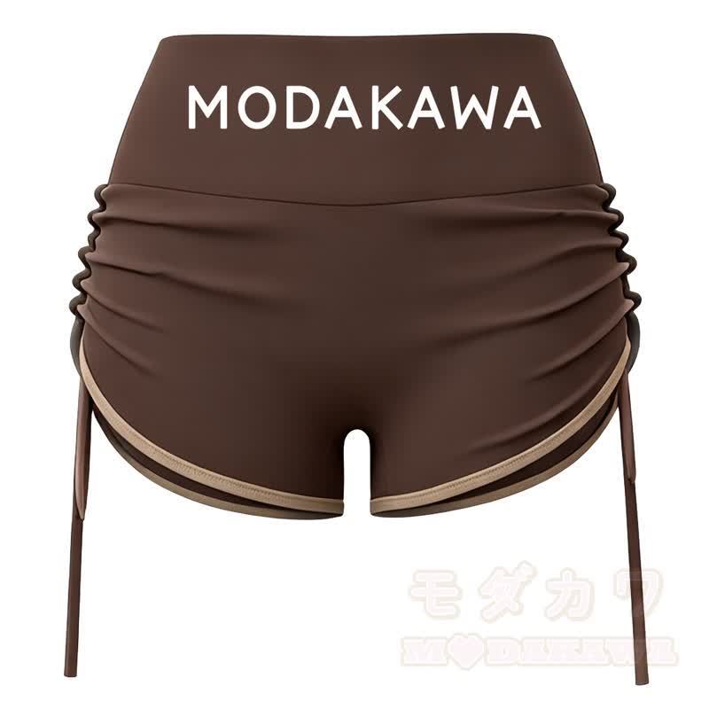 MODAKAWA X popipeko Puppy Print Cami Top Split Skort Two Pieces Set - Coffee Shorts - 2XL - image 17