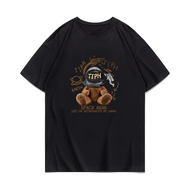 Cartoon Bunny Bear Sheep Print Loose T-Shirt - Black C - 3XL - image 10
