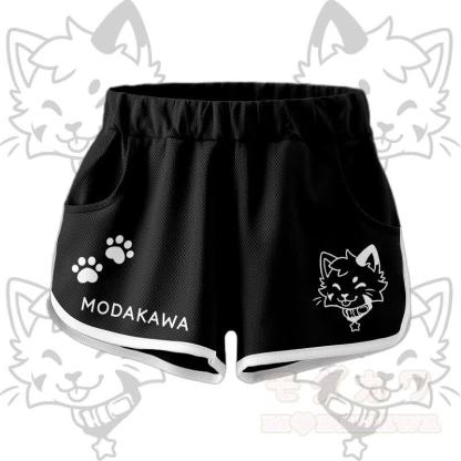 Kitty Graphic Crop Tank Sport Top Shorts Bikini Modakawa Matching Outfit - Black Shorts - 5XL - image 9