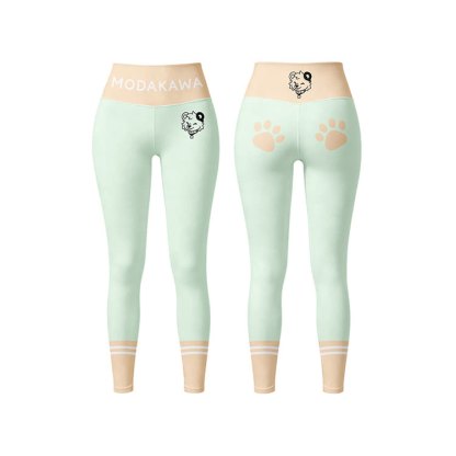Puppy Graphic Sports Bra Top Leggings Modakawa Matching Outfit - Green Leggings - 5XL - image 7