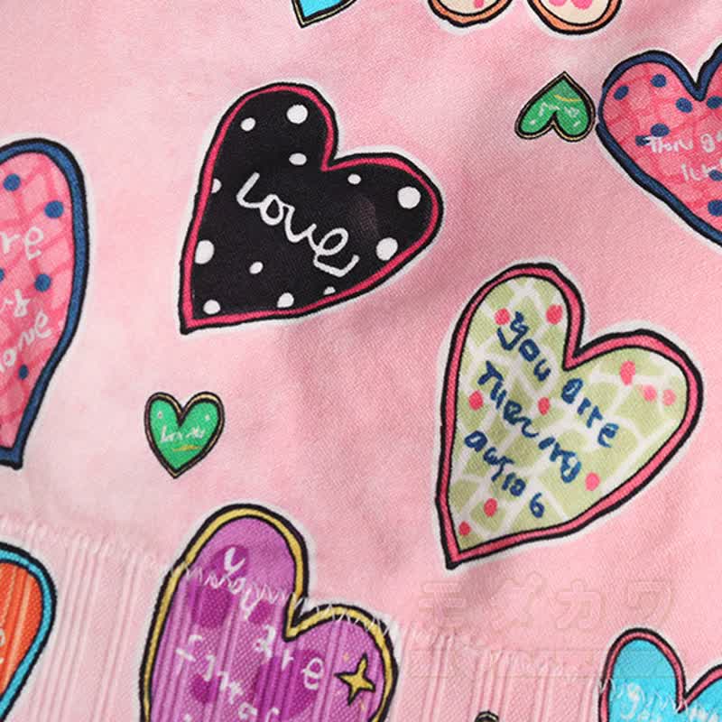 Colorful Heart Print Crop Tank High Waist Shorts Two Pieces Set - image 8