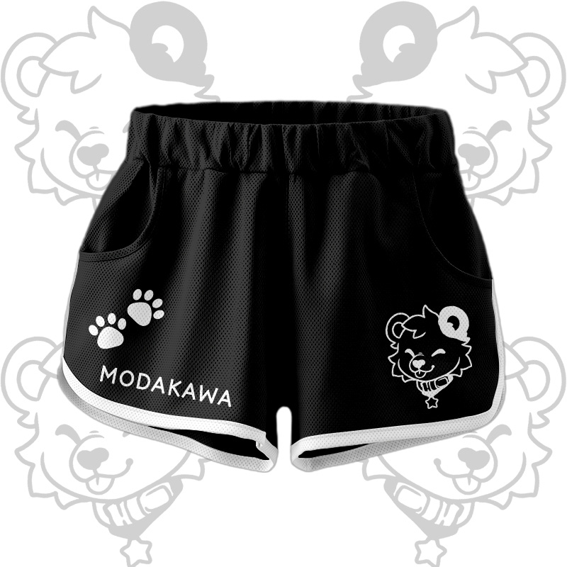Bear Graphic Crop Tank Sport Top Shorts Bikini Modakawa Matching Outfit - Black Shorts - 5XL - image 9