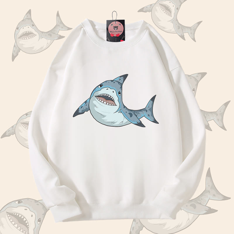 MODAKAWA Spiny Dogfish Graphic Unisex Sweatshirt - White - 5XL - image 3
