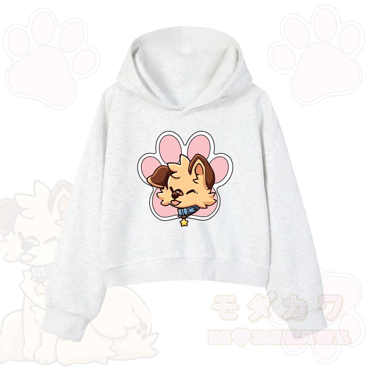MODAKAWA X popipeko Cute Puppy Print Hoodie Sweatshirt - Light Grey - 3XL - image 6
