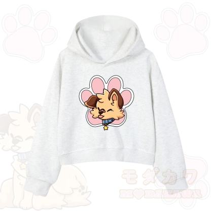 MODAKAWA X popipeko Cute Puppy Print Hoodie Sweatshirt - Light Grey - 3XL - image 6