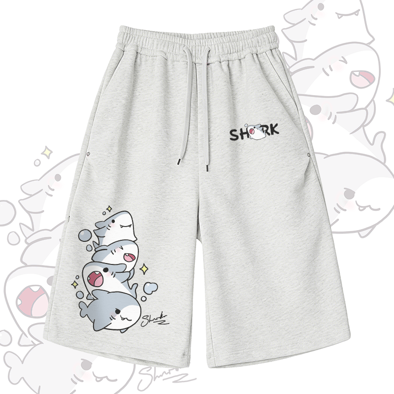 Sharks Graphic Modakawa Wide Leg Cropped Pants - Light Grey C - 2XL - image 8