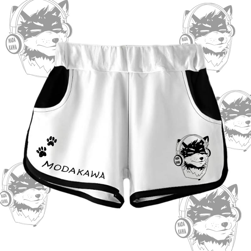 MODAKAWA Gradient Koda With Headphones Graphic Shorts - White - 5XL - image 6