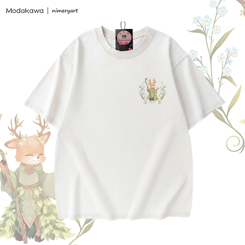MODAKAWA X nimeryart DRUID Deer Graphic Unisex Vintage Washed T-shirt - image 5