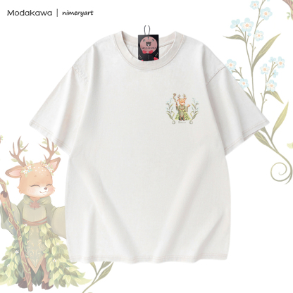 MODAKAWA X nimeryart DRUID Deer Graphic Unisex Vintage Washed T-shirt - image 5