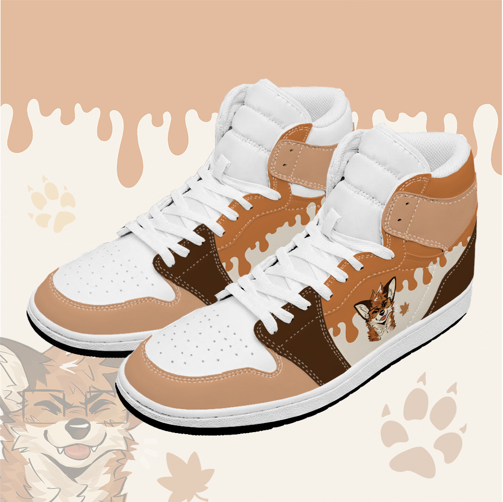 MODAKAWA X atka Glasses Fox Graphic High Top Canvas Shoes - Brown - 48 - image 2
