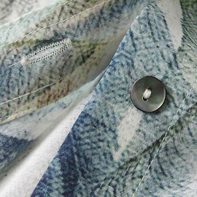 Vintage Print Long Sleeve Pocket Lapel Shirt Workwear - image 10