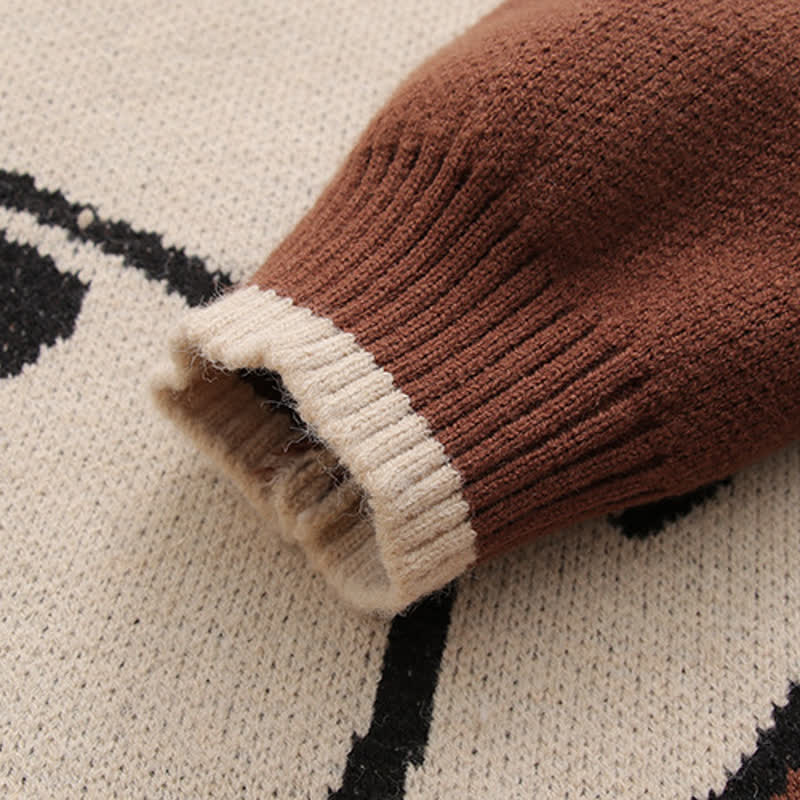 Bear Print Round Collar Sweater With Crossbody Bag - image 10