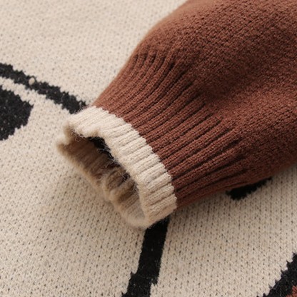 Bear Print Round Collar Sweater With Crossbody Bag - image 10