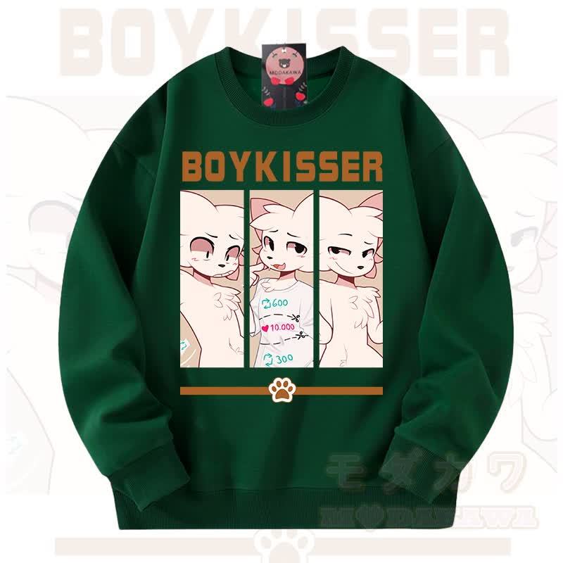 MODAKAWA X zarckets BOYKISSER Fox Graphic Unisex Sweatshirt - Green - 3XL - image 12