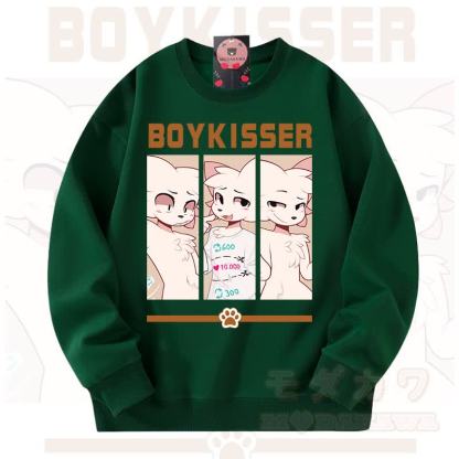 MODAKAWA X zarckets BOYKISSER Fox Graphic Unisex Sweatshirt - Green - 3XL - image 12
