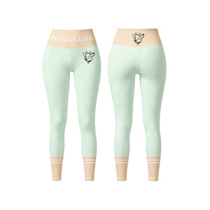 Deer Graphic Sports Bra Top Leggings Modakawa Matching Outfit - Green Leggings - 5XL - image 7
