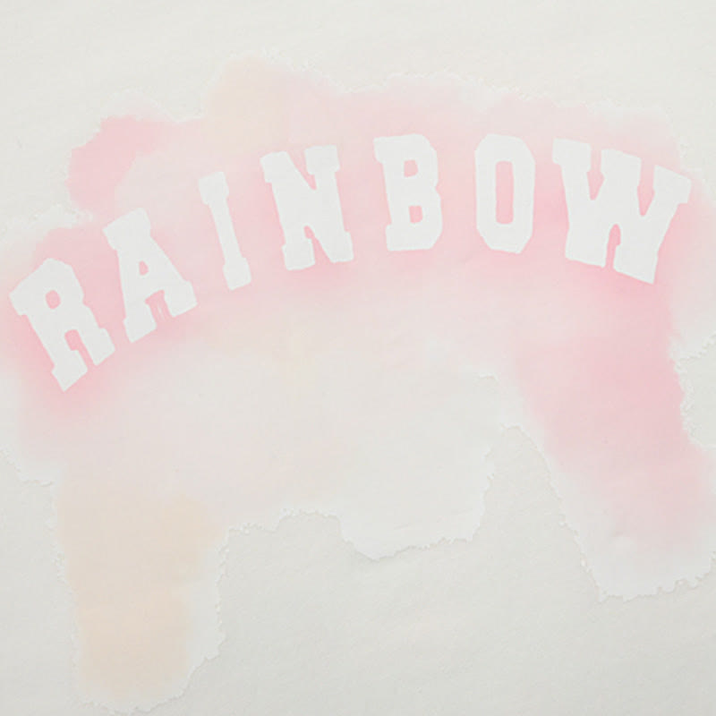 Rainbow Bunny Letter Print Matching Best Friends Loose T-Shirt - image 13
