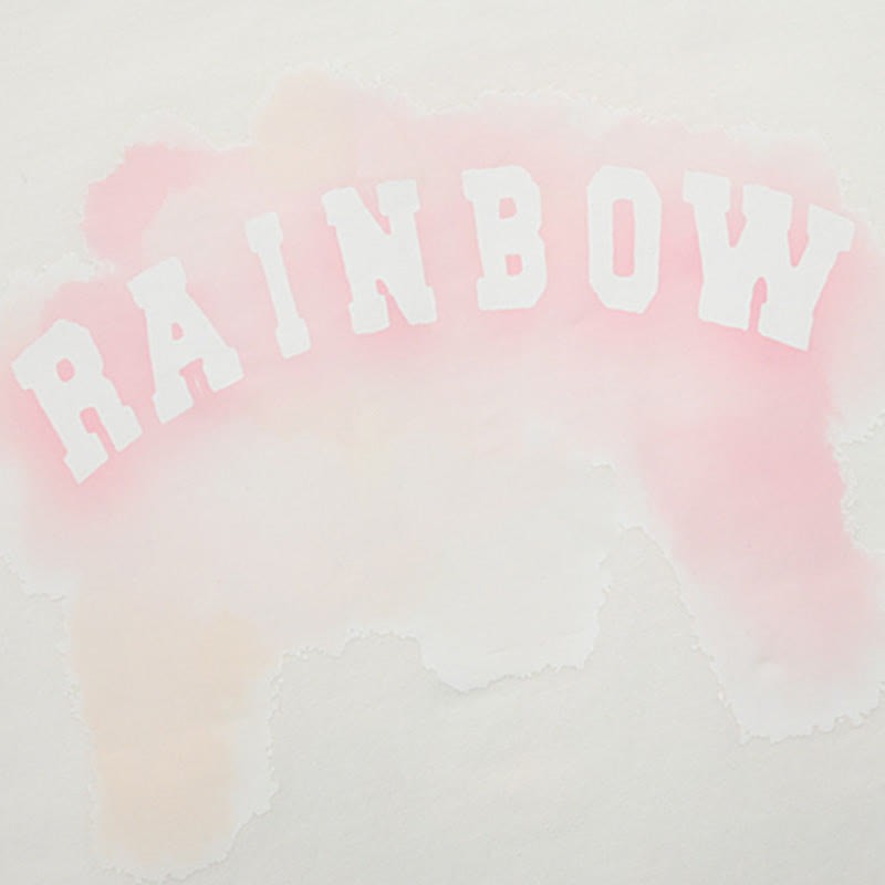 Rainbow Bunny Letter Print Matching Best Friends Loose T-Shirt - image 13