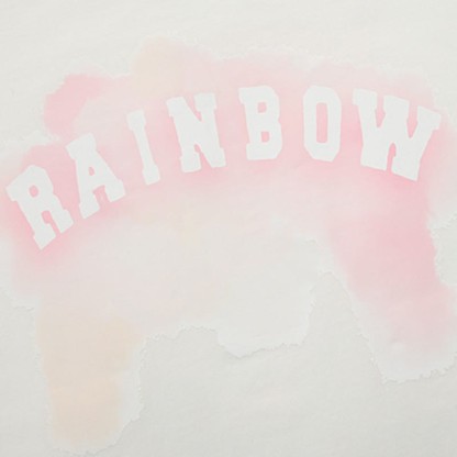 Rainbow Bunny Letter Print Matching Best Friends Loose T-Shirt - image 13