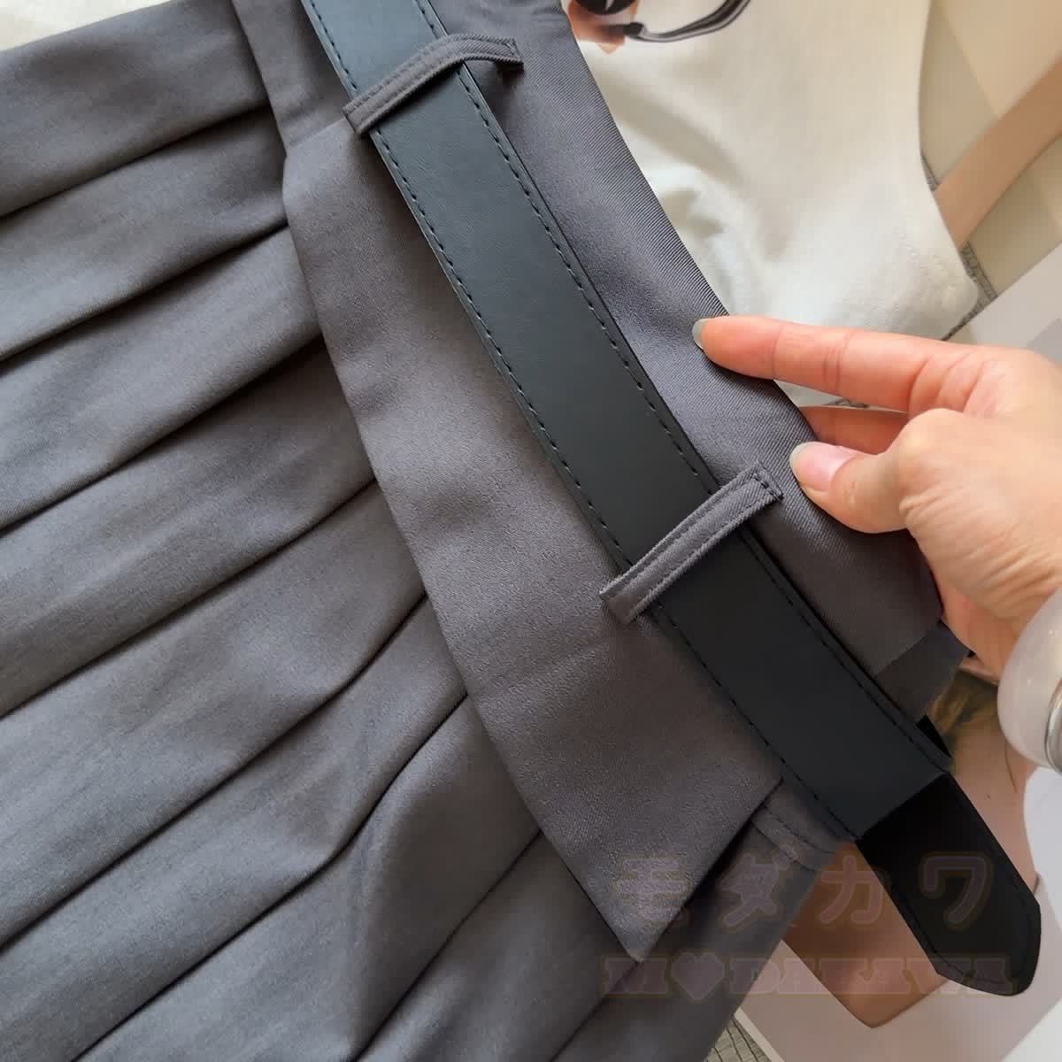 Preppy Pleated Mini Skirt with Belt - image 7